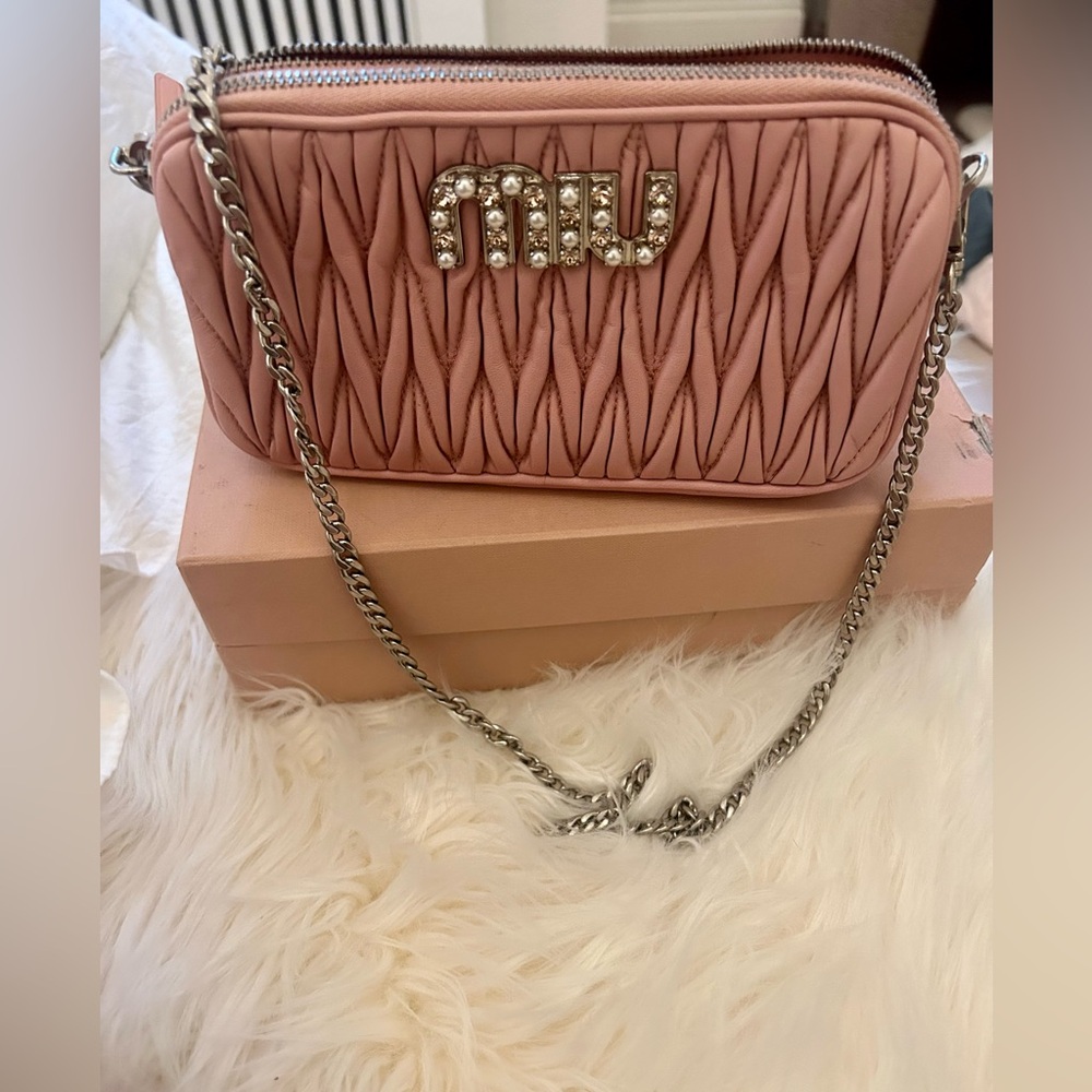 *TODAY ONLY* Miu Miu Pink Quilted Women's Bag with Pearl